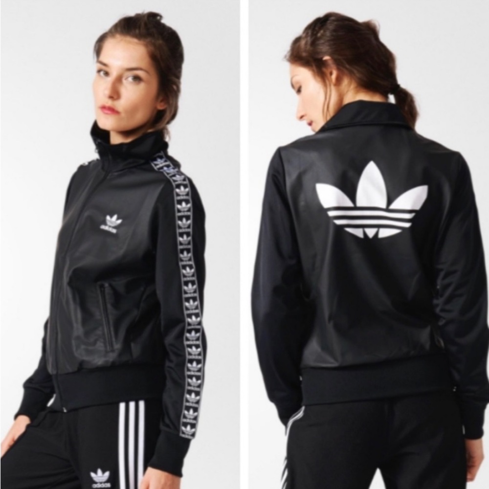 Adidas Faux Leather Firebird Track Jacket